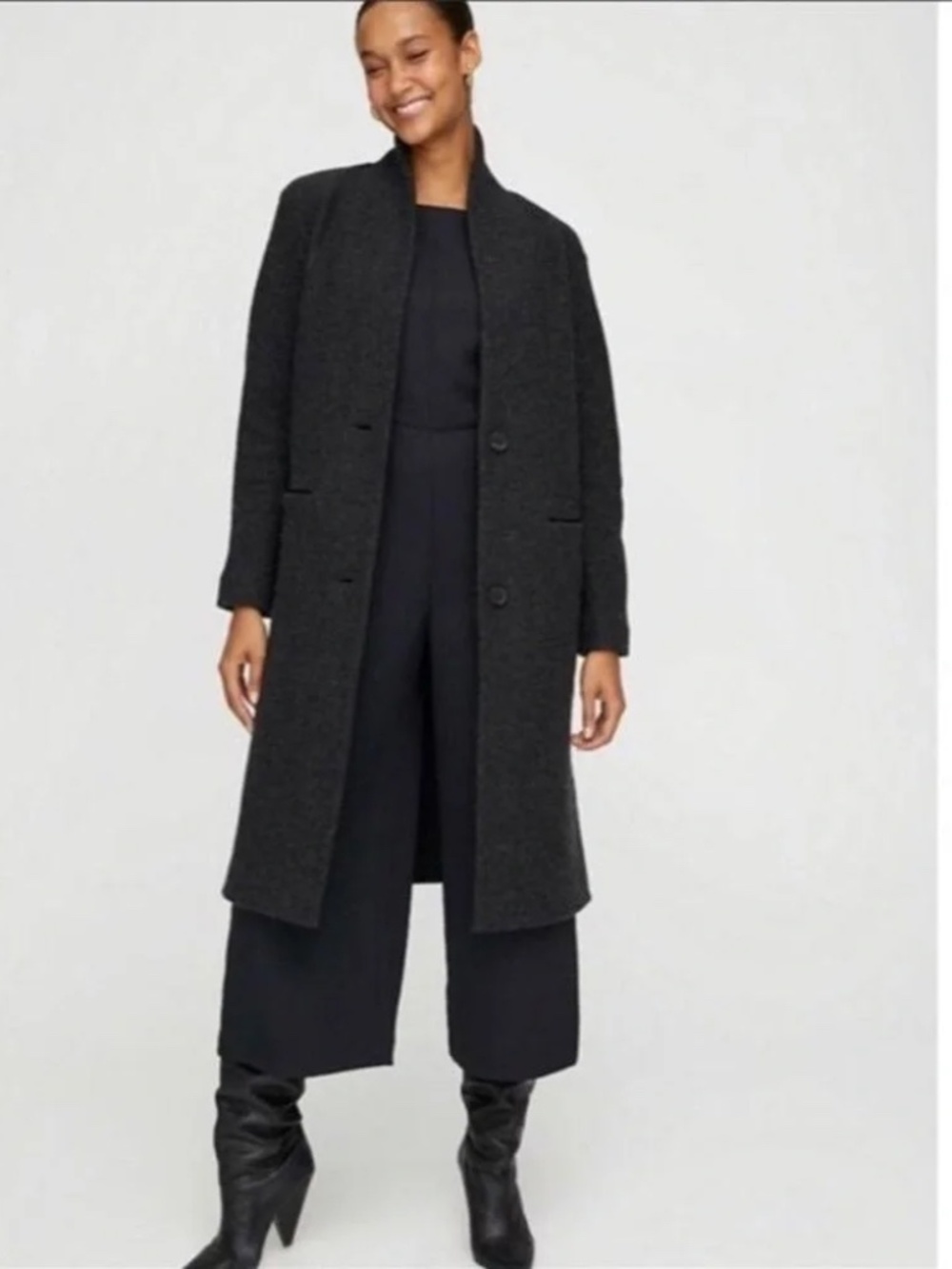 Aritzia Wilfred Dujardin Wool Coat - Charcoal